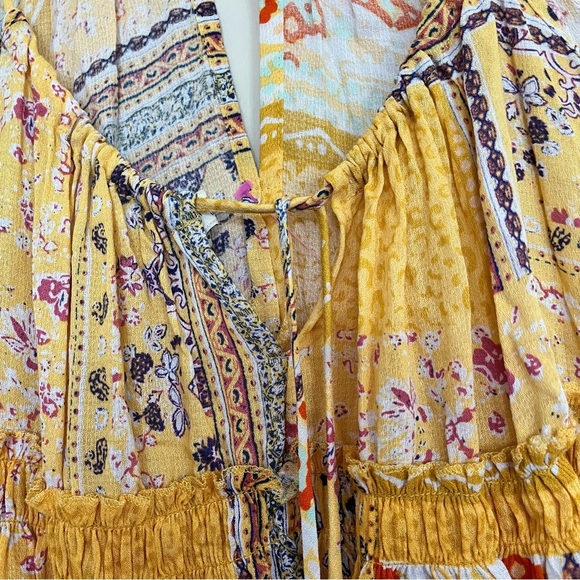 Rachel Zoe Bellini Halter Top Boho Hippy Size Medium Tank Patchwork Peplum - Picture 5 of 8